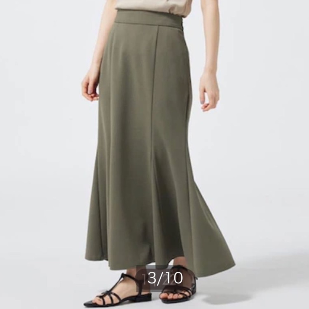 GU Mermaid Midi Skirt Olive Gray in XS/XXS EUC